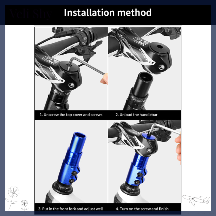 veli-shy-ฟอร์กจักรยานตัวต่อซางขยายมือจับอะแดปเตอร์ไรเซอร์อุปกรณ์เสริมจักรยานขยาย