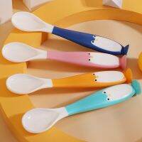 New Product Baby Cartoon Tableware Set Children Utensil Penguin Style Toddler Dinnerware Cutlery Cartoon Infant Food Feeding Spoon Fork