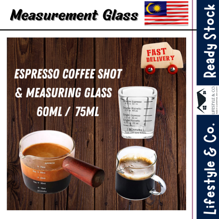 60ml/2oz One Shot Espresso Shot Glass Measuring Cup BlackShot Glass