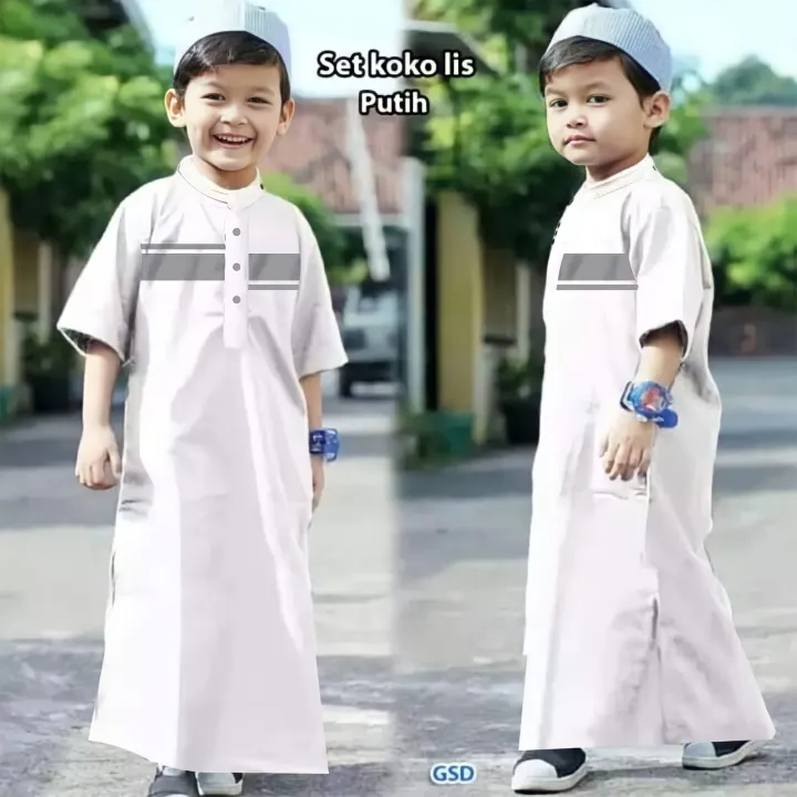 ubah / Gamis anak laki laki TK/SD/SMP model maroko warna army/model