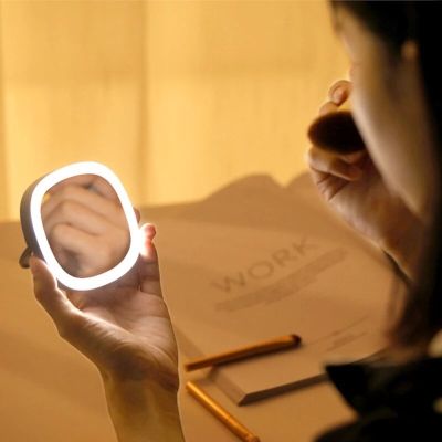 Mini Led Makeup Mirror With Lamp Desktop Portable Small Mirror Desktop Folding Portable Vanity Mirror Mirrors