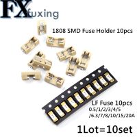 10Set/LOT 1808 SMD fuse holder Socket fuse box base transposon 6.1x2.69mm temperature Plastic Shell 1A 2A 3A 4A 5A 6.3A 7A 8A 10