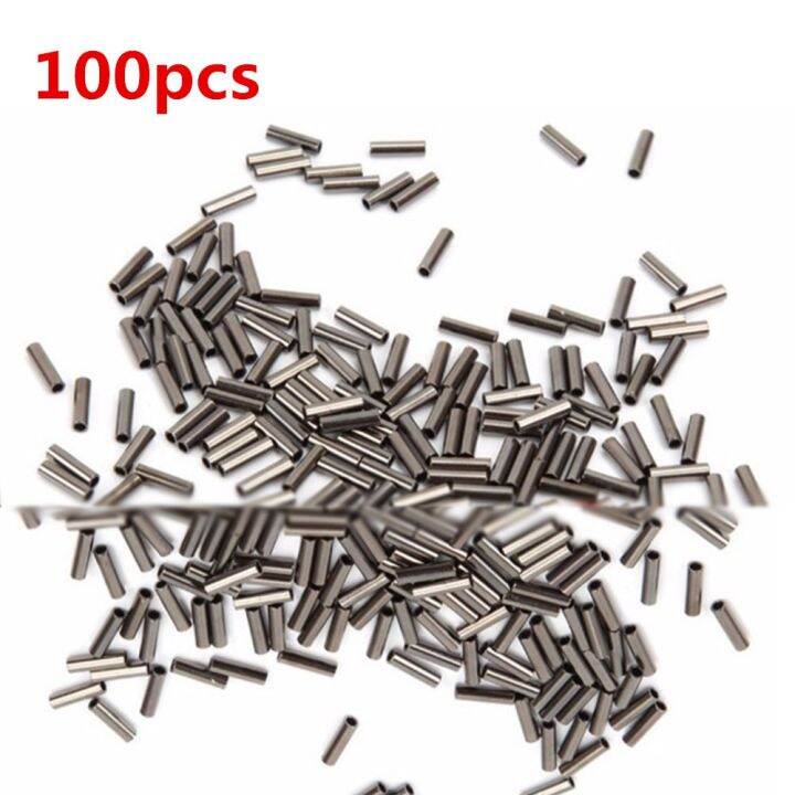 100pcs/bag Stainless Steel Fishing Line Aluminum Crimp Sleeve Copper