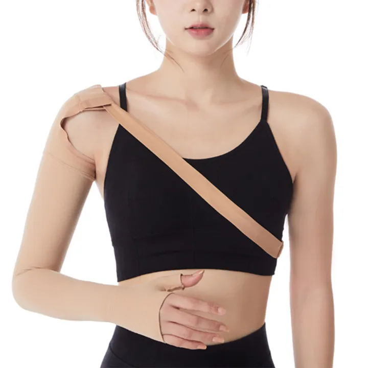 Mastectomy Compression Arm Sleeve, Professional Lymphedema Compression Arm Sleeve Wearing