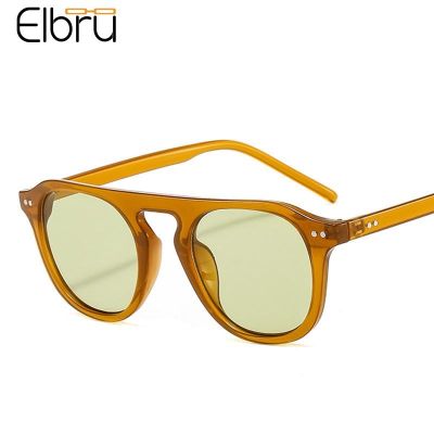 Elbru Fashion Sunglasses Frame Women Jelly Color Vintage Sunglasses Unisex Round Punk Sun Shades Eyeglasses UV400 Gafas De Sol