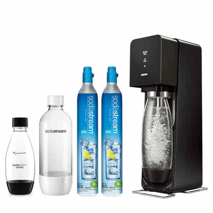Soda Stream Carbonated Water Maker Resource Mega Pack Black Device + 2 carbonation cylinders + 2