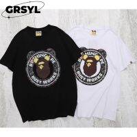 GRSYL 002001 Ape แฟชั่นฤดูร้อนใหม่ผ้าฝ้ายพิมพ์เสื้อยืดสบาย ๆ และอเนกประสงค์สําหรับผู้ชายและผู้หญิง