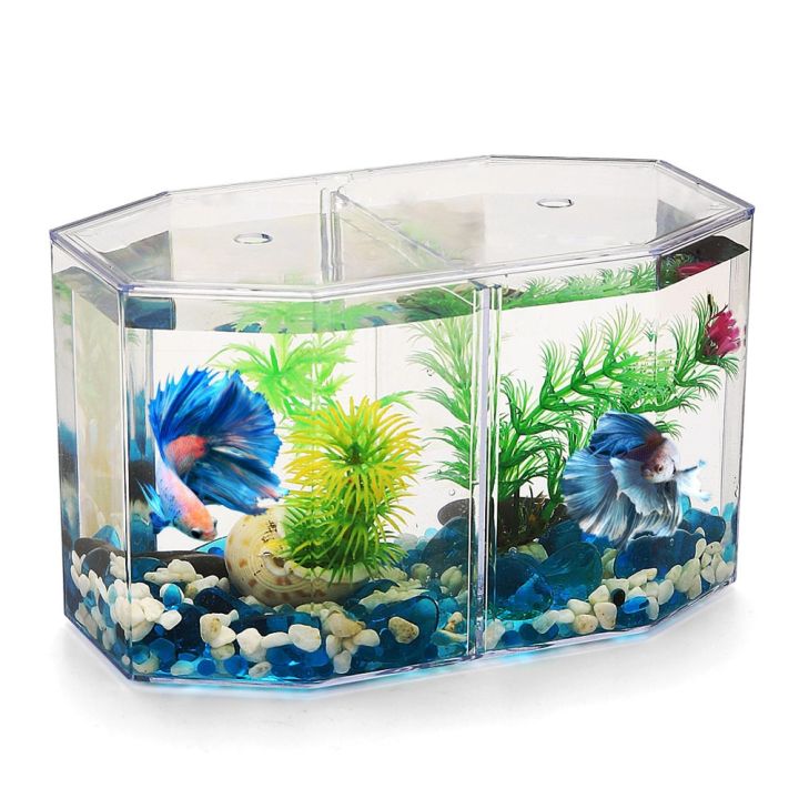 Mini Acrylic Guppy Fish Tank Aquarium Betta Fish Bowl Transparent ...