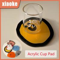 Cute Cup Pad Tableware Heat Insulation Mat Non-slip Drink Pad Oil-proof Coaster Acrylic Dining Table Placemat Kitchen Accessorie Cups  Mugs Saucers