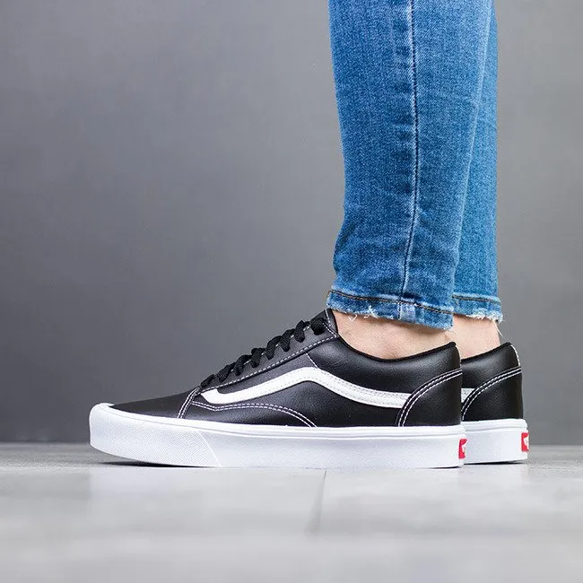 (PREMIUM Quality) Old Skool Leather Vans Leather Black and White