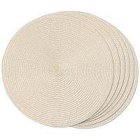 Round Braided Placemats Set of 6 Table Mats for Dining Tables Woven Washable Non-Slip Place Mats 15 Inch