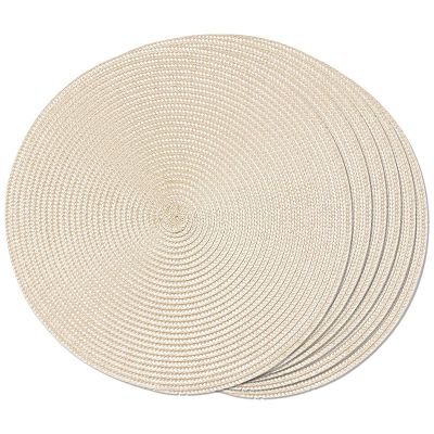 Round Braided Placemats Set of 6 Table Mats for Dining Tables Woven Washable Non- Place Mats 15 Inch