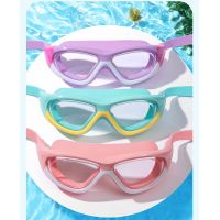 Childrens Goggles Boys Girls Waterproof and Anti-fog HD Swimming Glasses Big Box Swimming Cap Swimming Goggles Set Kids 2023 Swim Caps