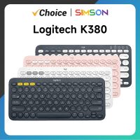 Logitech แป้นพิมพ์บลูทูธไร้สาย K380อุปกรณ์หลายชิ้นแป้นพิมพ์สำนักงานแบบพกพาแบบบางสะดวกสำหรับคอมพิวเตอร์แล็ปท็อปมาโคสพร้อม M350