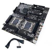 X99 Dual-Socket Mining Motherboard with 24Pin Dual Power Start Cable LGA2011-3 Dual CPU DDR4 Memory Slots 8X SATA2.0