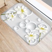 40*60cm Flower Plant Pattern Anti-Slip Carpet Door Mat Doormat Outdoor Kitchen Living Room Floor Mat Rug