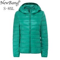 ZZOOI NewBang Brand 7XL 8XL Womens Down Coat Ultra Light Down Jacket Women Hooded Female Big Size Winter Feather Warm Jacket