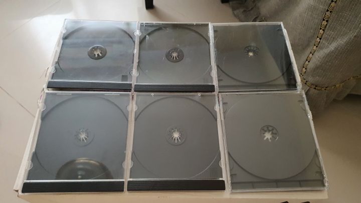 กล่องใส่แผ่นซีดี-แผ่นดีวีดี-cd-dvd-120-กล่อง-ถาดเต็ม-หนา-10-มิลลิเมตร-ใส่ได้-1-แผ่น-มือ-2-แตกได้ถ้าถูกกระแทกแรงๆ