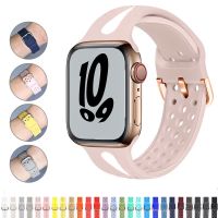 สร้อยข้อมือซิลิโคนอ่อนนุ่ม Correa วงสำหรับ Apple Watch ซีรีส์8 2 3 42มิลลิเมตร38มิลลิเมตรสายยางสำหรับฉันดู4 5 6 SE 7 8 41มิลลิเมตร45มิลลิเมตร40MMM 44มิลลิเมตร