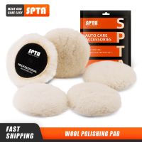 SPTA 1Pc 1/2/3/5/6/7 Inch Heavy Cut Wool Polishing Australian Lambs Buffing Pad For DA/RO Car Polisher Waxing Auto Care Tools Adhesives Tape