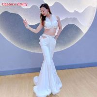 hot【DT】 Belly Diamond-Studded Tassel Skirt Performance Set High-End Custom Adult Child Profession Competition Clothing