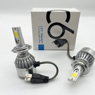 C6 2PCS LED H11 H4 Hi/Lo H1 H3 H8 HB1 HB3 HB4 HB5 HIR2 H13 H27 9005 9006 Car Headlight Bulbs 3000K 6000K 8000K COB C6 car lights Bulbs  LEDs  HIDs