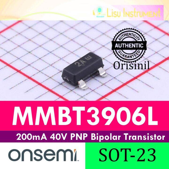 5 BUAH - MMBT3906 200mA 40V PNP Bipolar Junction Transistor 2A ...