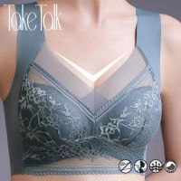 【YP】 Bras para Mulheres Perspectiva Cup Cor Sólida Sutiã V-Neck Seamless Crop Top Feminino Push Up Respirável