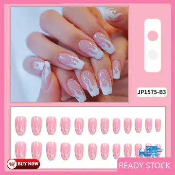 Buy Makemynails Sakura Nails:- Set of 24 Reusable Nail Kit Gel Finished Press  On Nails Floral Designer Dailywear Nails Luxury Gel Nails (Sakura Nails)  Online at Low Prices in India - Amazon.in