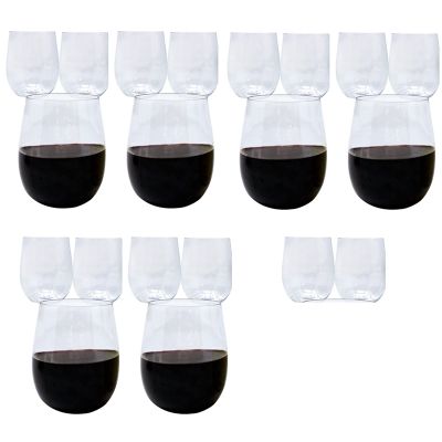 20PCS Disposable Wine Glasses Stemless Plastic Wine Glasses for Parties Wine Cups