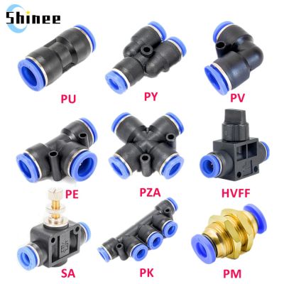 Pneumatic Fitting Pipe Connector Tube Air Quick Fittings Water Push In Hose Couping 4mm 6mm 8mm 10mm 12mm 14mm PU PY PK PE PV SA Pipe Fittings Accesso