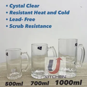 1000ML Beer Glass Mug Large Capacity Beer Mug Glass Crystal Glass