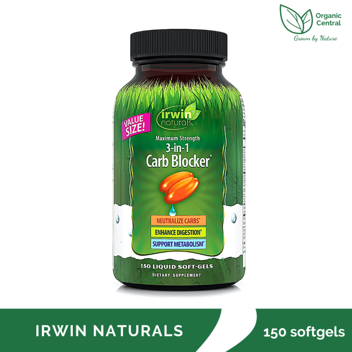 Irwin Naturals 3In1 Carb Blocker Maximum Strength 150 Liquid Soft