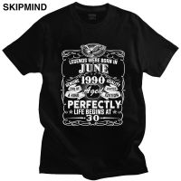 Vintage Legends Are Born In June 1990 T Shirt Men Short Sleeved Cotton T-shirt 30th Awesome Birthday Tee Tops Clothing Gift Idea XS-6XL