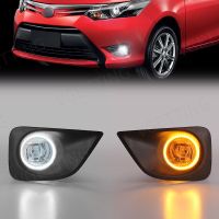 For Toyota Vios/Yaris Sedan 2013 2014 2015 2016 2017 Led Fog Light Daytime Running Lamp DRL Turn Signal Auto Car Accessories 12V Adhesives Tape