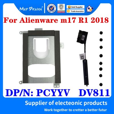 brand new New SATA Hard Drive Cable PCYYV 0PCYYV SSD HDD Caddy Bracket Carrier 0DV811 DV811 For Dell Alienware M17 R1 ALW17M AWM17 2018