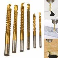 ELEGANT 6pcs New 3-8mm Titanium Coated HSS Drill Bit Electric Drill Plastic Wood Hole Grooving Drill Saw Carpenter Woodworking Tools