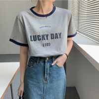 ใหม่แฟชั่น Casual ผู้หญิงเสื้อยืดผู้หญิงเซ็กซี่ Tops หญิง Lady Nice Aesthetic Cool Girls Contrast Mosaic Letter Graphic Tee 2