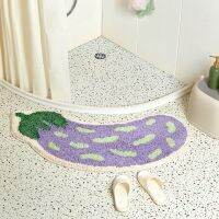 Arc-shaped Bath Mats Non-slip Bathroom Mat Banana Eggplant Shaped Rug Quick-drying Absorbent Floor Mat Shower Roo Doormat