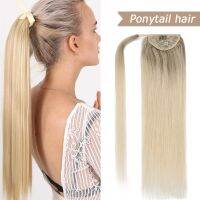 WIT Brazilian Natural Human Hair Balayage Ponytail Extensions Real Human Hair Pony tail Clip Ins Machine Made Remy Blonde Black