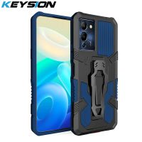 KEYSION Shockproof Armor Case for Infinix Note 12 G96 Soft Silicone PC Metal Stand Back Clip Phone Cover for Hot 12 Play NFC 12i