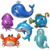 สัตว์ทะเลบอลลูนปลาวาฬ Dolphin Octopus Air บอลลูน Ocean World ภายใต้ Sea Theme วันเกิดตกแต่งเด็กทารก-WIOJ SHOP