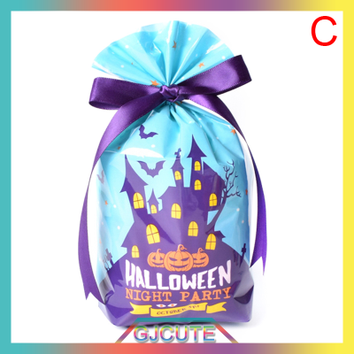 GJCUTE 10pcs Halloween Candy bags ฟักทองค้างคาวของขวัญกระเป๋าผีเทศกาลตกแต่งปาร์ตี้