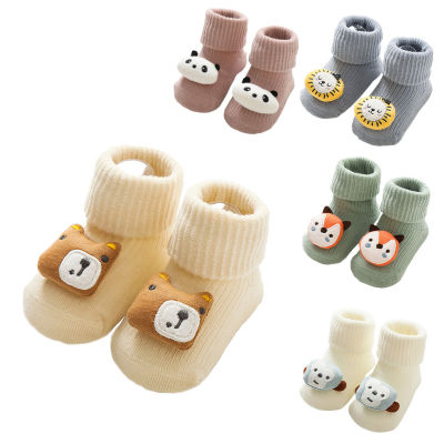 ถุงเท้ากันลื่นตุ๊กตาการ์ตูนพื้นถุงเท้าสำหรับเด็กหญิงเด็กชาย0-3ปีทำจากผ้าฝ้ายสำหรับทารกแรกเกิด