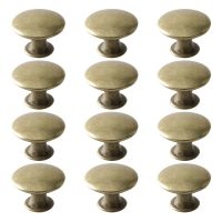 12Pcs Retro Cabinet Knobs Zinc Alloy Wardrobe Door Pulls Bronze Single Hole Round Drawer Handles Furniture Hardware Fittings Door Hardware Locks