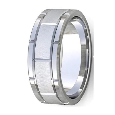 แหวนแหวนเหล็กสแตนเลสสตีลสำหรับผู้ชายคลาสสิก8มม. ฉลองครบรอบแต่งงานงานหมั้นเครื่องประดับ