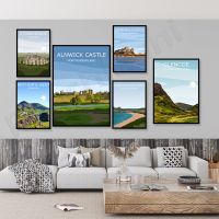 โปสเตอร์ท่องเที่ยวของ Glencoe Scotland,ปราสาท Bamburgh,ปราสาท Alnwick,ปราสาท Dunstanburgh,Stonehenge Wiltshire และอื่นๆ