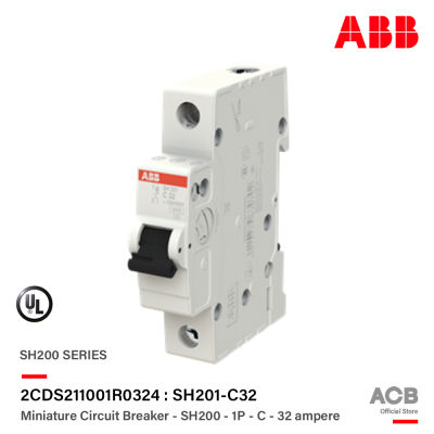 ABB SH201-C32 ลูกย่อยเซอร์กิตเบรกเกอร์ 32 แอมป์ 1 โพล 6kA, ABB System M Pro 32A MCB Mini Circuit Breaker1P, Breaking Capacity 6 kA สั่งซื้อได้ที่ร้าน ABB