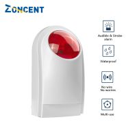 ZONCENT SN30 433MHz Outdoor Solar Siren 110db Light Flash Strobe Waterproof Alarm Siren Sensor for Home Security Alarm System Household Security Syste