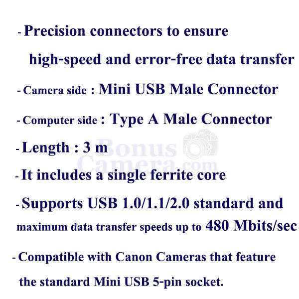 สายยูเอสบียาว-3m-ต่อกล้องแคนนอน-eos-1d-iv-1ds-iii-5d-mk-ii-iii-6d-6d-mk-ii-7d-40d-50d-60d-60da-70d-77d-80d-9000d-xc10-xc15-xa20-xa25-xa30-xa35-เข้ากับคอมฯ-ใช้แทน-canon-ifc-200u-ifc400u-ifc-500u-usb-ca